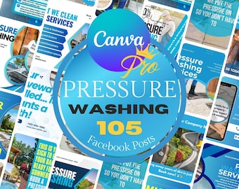 Pressure Washing Social Media Kit: 105 Canva Pro Templates