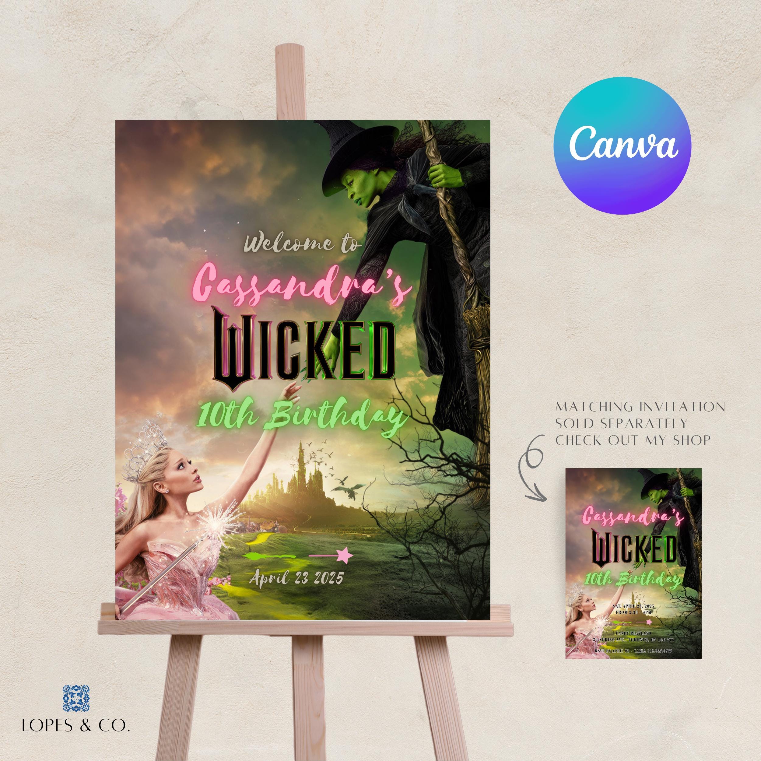 Danilo Promotions Geburtstagskarte 'Glinda & Elphaba' (Wicked) – Innen Unbeschriftet, Für Fans
