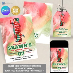Invitation d'anniversaire de Ronaldo, CR7, Invitation modifiable de Ronaldo, Invitation de football, Fête d'anniversaire de football, Invitation de Cristiano Ronaldo