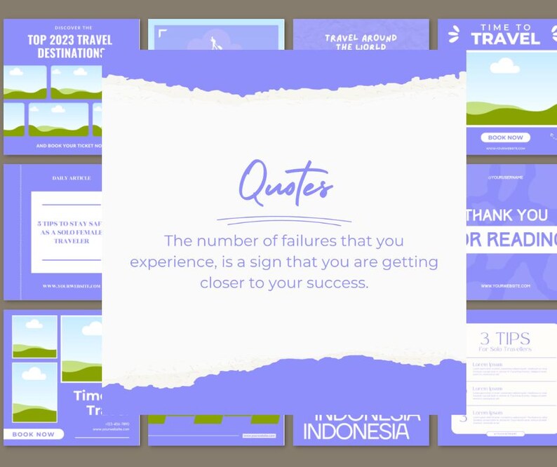 110 Travel Instagram Post Templates: Editable Canva Designs - Etsy Canada