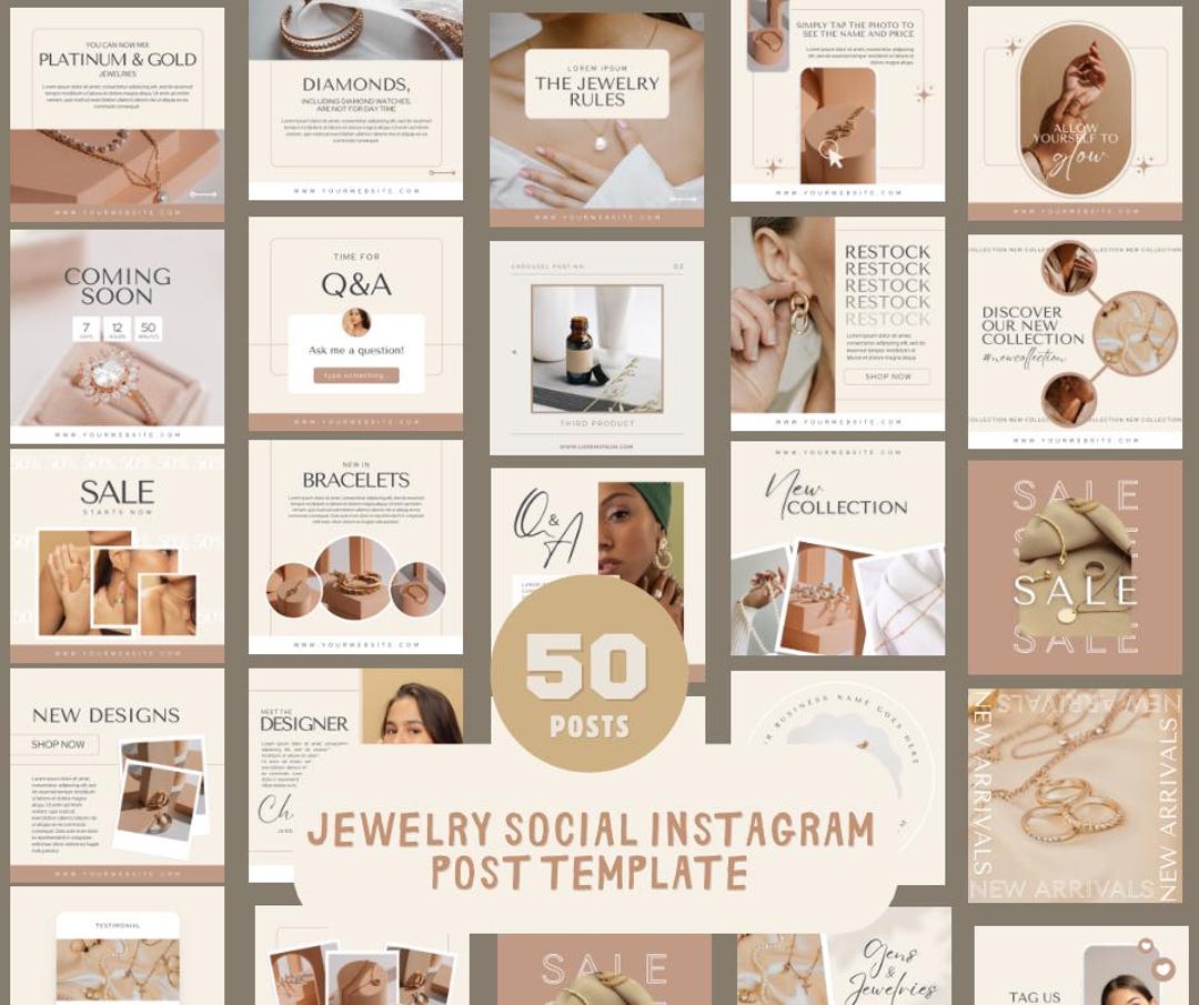 50 Jewelry Social Media Post Templates | Instagram Templates for ...