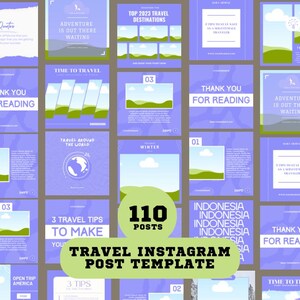 110 Travel Instagram Post Template | Canva Travel Templates | Editable Instagram Post|Instagram Travel Post Templates|Social Media Templates