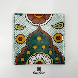 25 Green Decorative Talavera Tile. Mediterranean Style 4x4