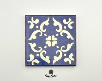 25 Decorative Talavera Tile, Azul Mar, Mediterranean style 4X4