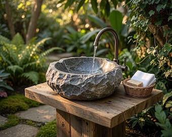 Gray Stone Vessel Sink