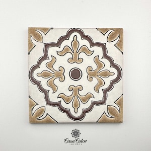 6&quot;x6&quot; Tierra Amor Handmade decorative Azulejo Talavera tiles. Glossy Relief surface. Can be used as drink coaster. FREE SHIPPING