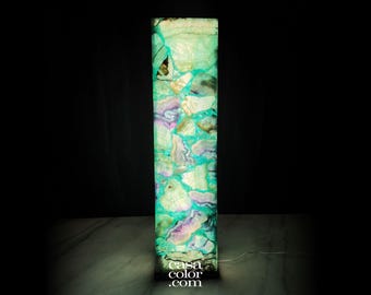 Fluorite Crystal Tower with Marble Base 32.5"