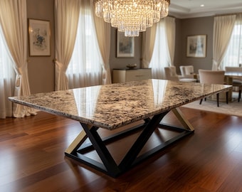 Exotic Brazilian Patagonia Quartzite Dining Table: Seats 14