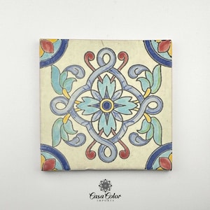 6x6 Matte Finish. Tierra Hand Brush Handmade decorative Azulejo Talavera tiles. Can be used as drink coasters. FREE SHIPPING.