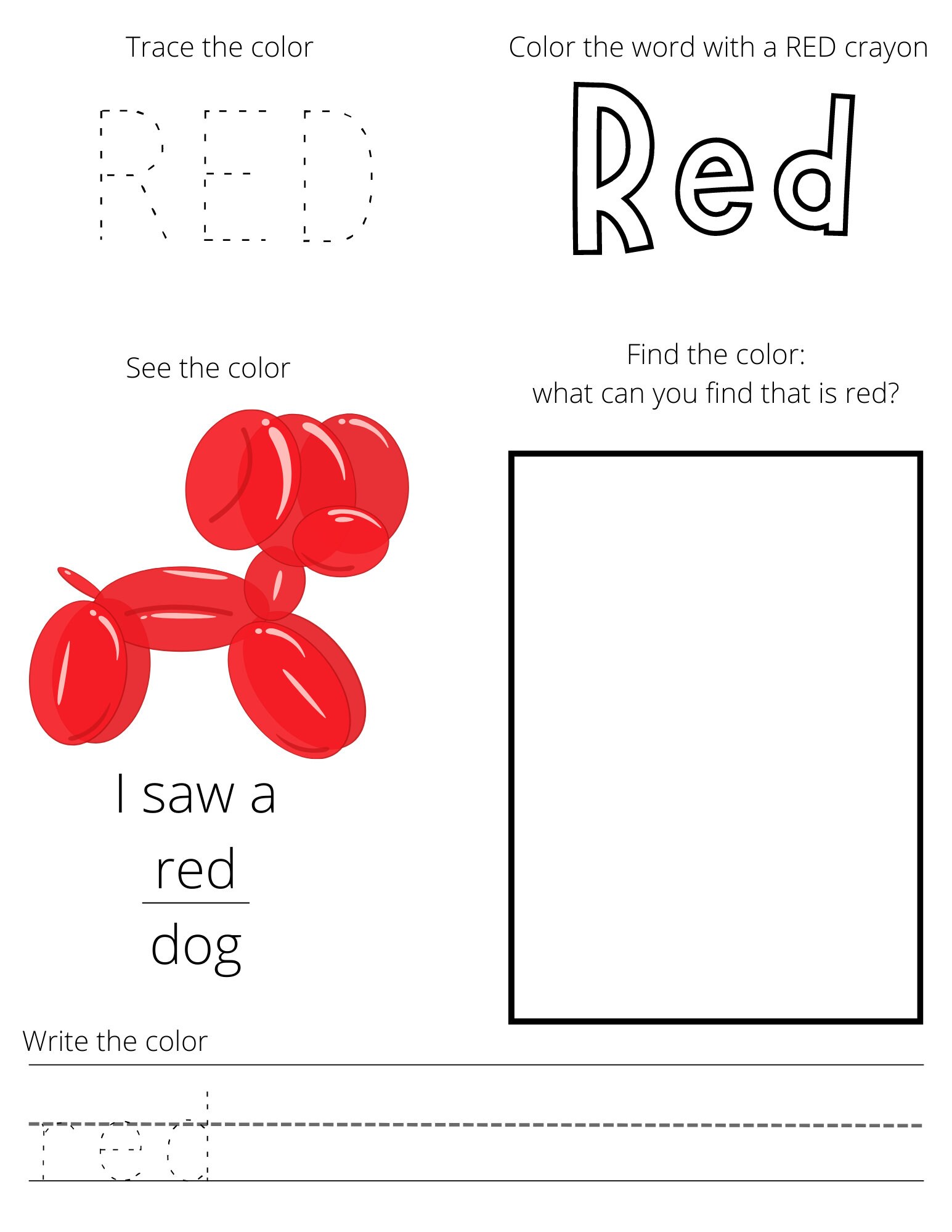 Colors worksheets pdf - etsy
