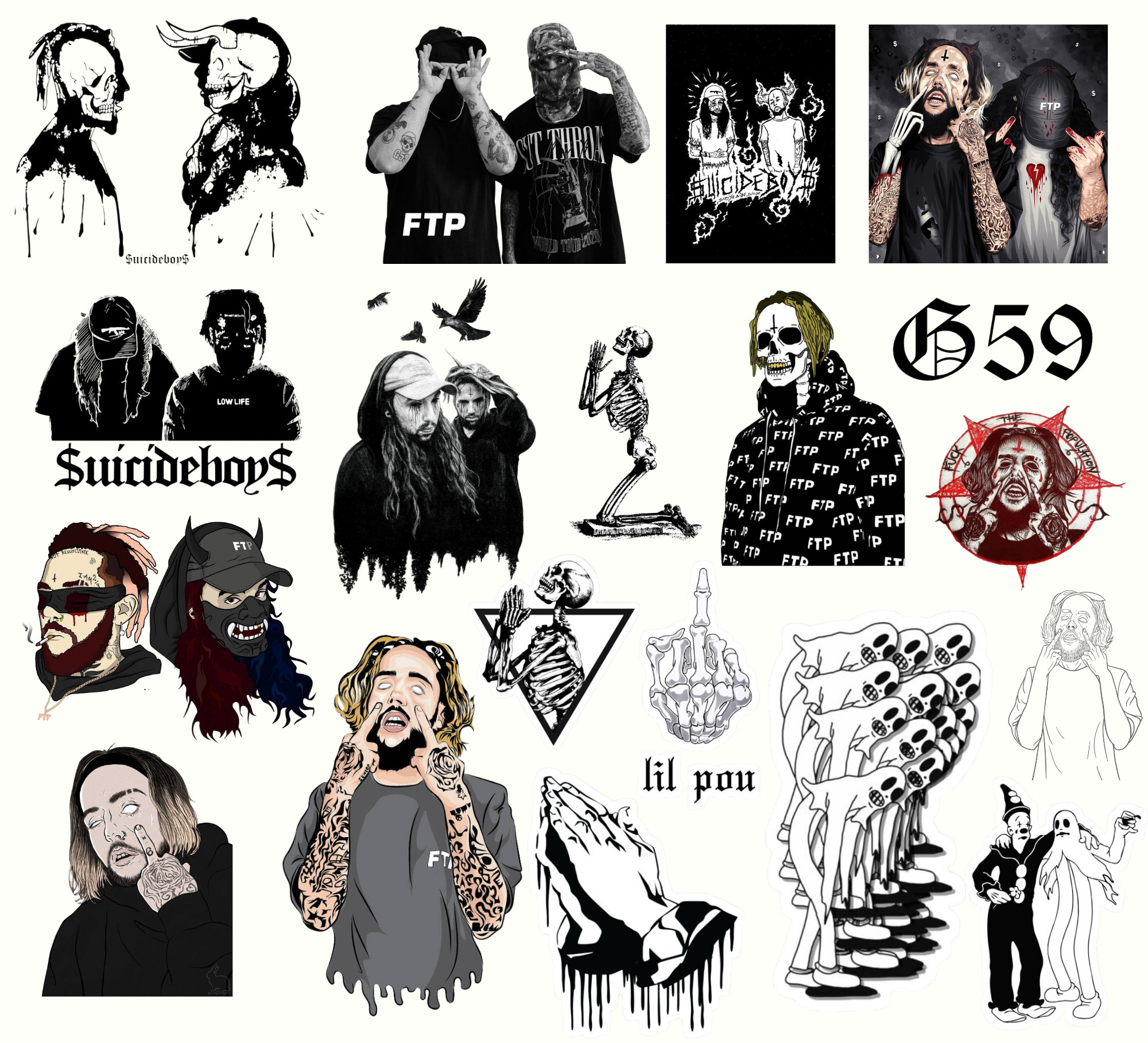 SUICIDEBOYS 3枚セット Suicide Boys Bundle | Suicide Boys Png | SB Files for Cricut
