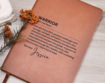 Personalized Warrior gift for Cancer Survivors, Warrior definition Journal, Breast cancer gifts for her, Motivation gift, Encouragement gift