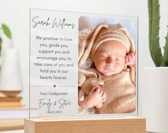 Placa de acrílico personalizada para afilhado(a) oferecida pelos padrinhos, presente de batismo personalizado, presente de aniversário para afilhado(a), presente de Natal para confirmação.
