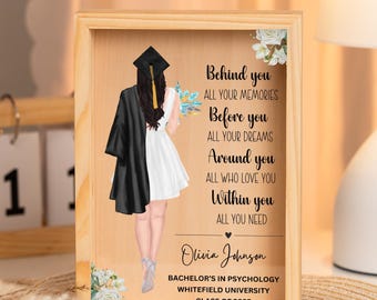 Personalized College Graduation gift for Daughter, Custom Graduation plaque, Grad gift for best friend, Masters High school gifts for her