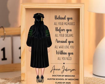 Personalized Medical school Graduation Gift for Doctor, Gift for MD, Dentist, Vet, Psychologist, Pharmacist Custom Grad Keepsake for Women