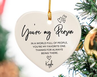 Friendship Gift Ceramic Heart ornament, Gift For Best Friend, Gift for Sister, Friend Gift, Friend Birthday Gift, Bestie Christmas Thank you