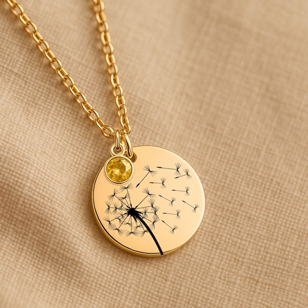 Personalized New beginnings gift, New chapter Gold Dandelion necklace for women, Retirement gift, New job gift, Fresh start, Divorce gift