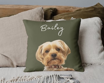 Custom Pet Photo Pillow: Personalized Dog or Cat Memorial Gift