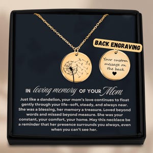 Loss of Mother Gift, Grief Gift, Sympathy Gift, Mom Remembrance Necklace, Mother Memorial Gift, Bereavement Keepsake Jewelry gift for women