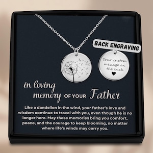 Loss of Father Gift, Grief Gift, Sympathy Gift, Father Remembrance Necklace, Father Memorial Gift, Gift for Daughter Bereavement Keepsake