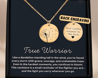 Warrior Gift Necklace, Breast Cancer gifts, Cancer survivor gift, Recovery gifts, Encouragement gift, Cancer care package for women jewelry