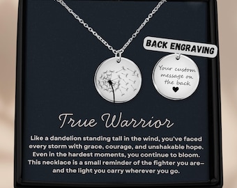 Warrior Gift Necklace, Breast Cancer gifts, Cancer survivor gift, Recovery gifts, Encouragement gift, Cancer care package for women jewelry