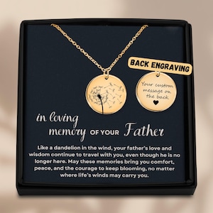 Loss of Father Gift, Grief Gift, Sympathy Gift, Father Remembrance Necklace, Father Memorial Gift, Gift for Daughter Bereavement Keepsake