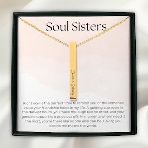Soul Sisters Necklace Personalized, BFF Necklace, Best Friend Gift, Long Distance Friend, UnBiological sisters Jewelry, Birthday, Christmas