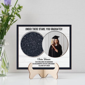 College-Abschluss Geschenk für sie, Master-Abschluss-Bilderrahmen, Abitur PHD Post-Graduierung Geschenk für Tochter Kundenspezifische Sternenkarte