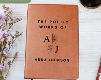 Personalized Poetry Journal, Custom Poetry Book, Personalized Notebook For Poet, Songwriting Journal Poetry Gift For Writer Diary, Author