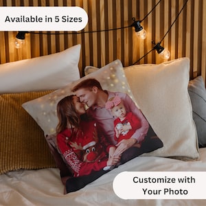 Custom Photo Pillow, Personalized Pillow With Picture, Photo Gift for Mom, Couple, Best friend, Housewarming gift, Throw Cushion Pillowcase