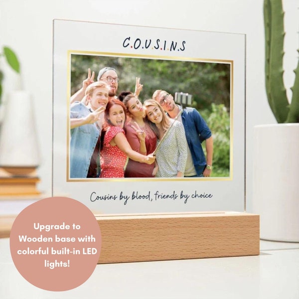 Custom Cousins acrylic plaque, Family reunion keepsakes acrylic picture frame, Personalized best friends gifts for cousin birthday gift idea