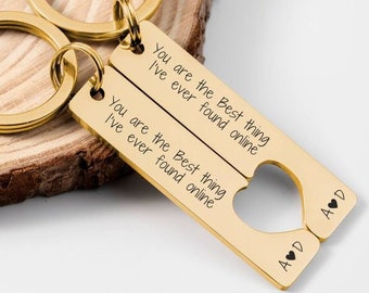 Custom Couple Keychain set Best thing on Internet, Personalized keychain gift for Boyfriend, found online gift for girlfriend Valentines day