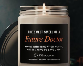 Medical Student Gift, Med school acceptance gift, Future Doctor Custom Candle Funny, Medical School Graduate Graduation Grad Physician gifts