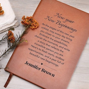 New year new beginnings Journal Personalized, Fresh start New years gift, Motivational journal, Journaling gifts for her, Coworker Gift idea