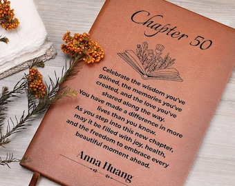 Personalisierte Kapitel 50 Journal, benutzerdefinierte 50. Geburtstagsgeschenk für Frauen oder Männer, fünfzig Jahr Geschenk, fünfzigsten Meilenstein für Mutter Schwester Freund