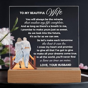 To my Wife gift from Husband, Wedding Anniversary gift Acrylic Plaque for wife, Wife gifts Wedding day, Sentimental Valentines gift for her