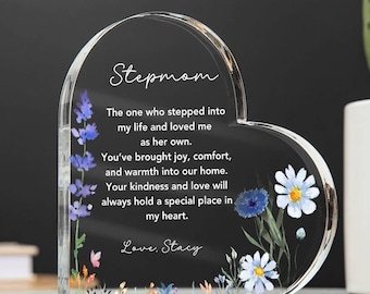 Personalized Stepmom Plaque, Gift for Stepmother, Bonus Mom gift, Birthday gift for second Mom, Christmas gift, Wedding gift Thank you gift
