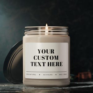 Custom Candle, Blank Label Candle, Private Label Candle, Custom Logo company gifts, Personalized Candle, Corporate gifts, Funny Candle Gifts