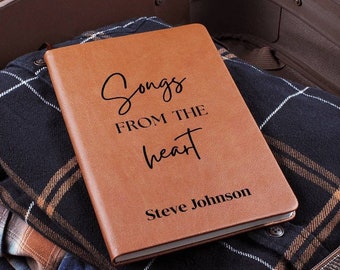 Personalized Lyric Journal - Songs from the heart, Song Writing Music Notebook, Music Gift, Song Writer Gift, Musicians Gift for teacher son