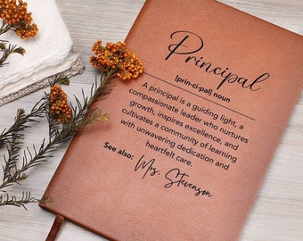 Personalized Principal Gift Leather Journal, Principal retirement gift, Appreciation gift, Associate Assistant High School Principal leaving