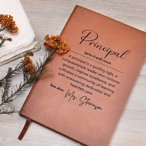 Personalized Principal Gift Leather Journal, Principal retirement gift, Appreciation gift, Associate Assistant High School Principal leaving