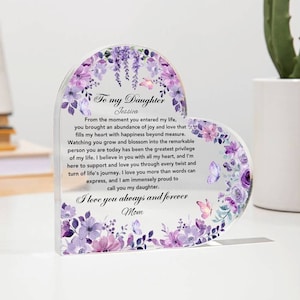 To my Daughter Gift from Mom, Heart Plaque Wedding gift for Daughter from Dad, Daughter birthday gift, Christmas gift, Graduation gifts her