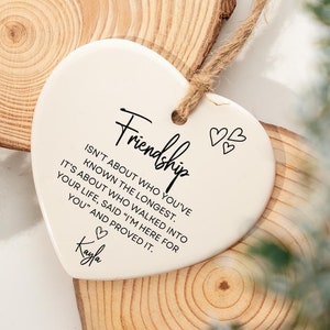 Friendship Gift Ceramic Heart ornament, Gift For Best Friend, Gift for Sister, Friend Gift, Friend Birthday Gift, Bestie Christmas Thank you