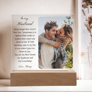 Personalized Gift for Husband Acrylic Plaque, Photo gift with sentimental message, Valentines gifts for him, Birthday, Anniversary gift men