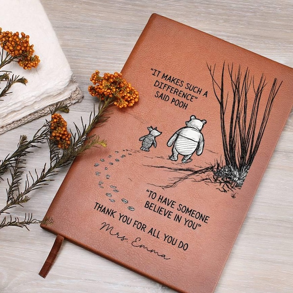 Gepersonaliseerd cadeau voor leraar dagboek, bedankt leraar waarderingscadeau voor eindejaar, kleuterschool Het verschil dat je maakt
