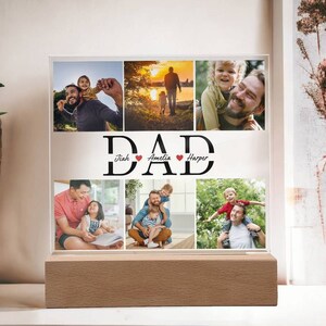 Personalized Dad Plaque from children, Fathers Day Gift for Dad Picture frame, Birthday gift from Daughter, Dad Christmas gift for Husband