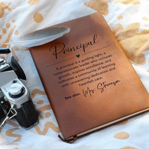 Principal retirement gift Personalized Leather Journal, Principal Definition Gift, Principal Appreciation Gift, Teacher Thank You Gift