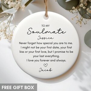 Ornement personnalisé âme soeur, décoration de Noël âme soeur, cadeau pour femme, mari, petite amie, petit ami, cadeaux d'anniversaire pour elle et lui