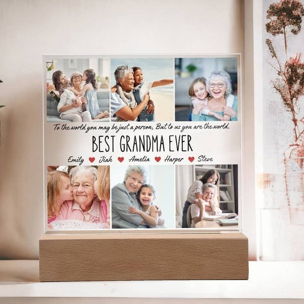 Personalized Grandma plaque, Grandma Gift from Grandchildren, Mothers day Gift for grandmother, Picture frame from Granddaughter, Christmas